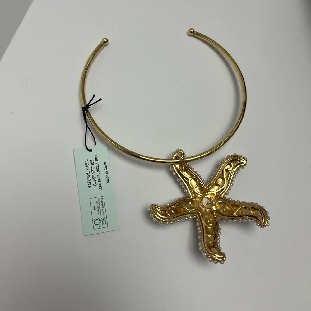 NWT ⚜️🌟⚜️ Piper K Gorgeous glass pearl Starfish Pendant Necklace - Picture 7 of 14